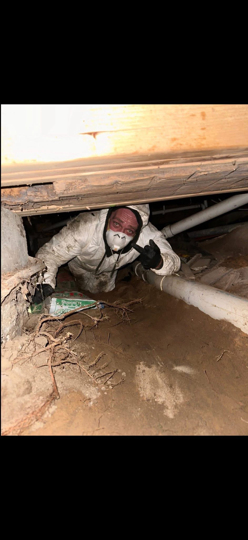 Crawl space pipe repair - going the extra mile